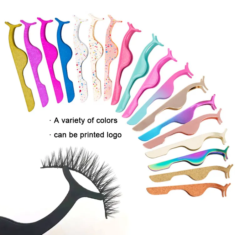 Custom eyelash applicator eyelash tweezers private label with logo