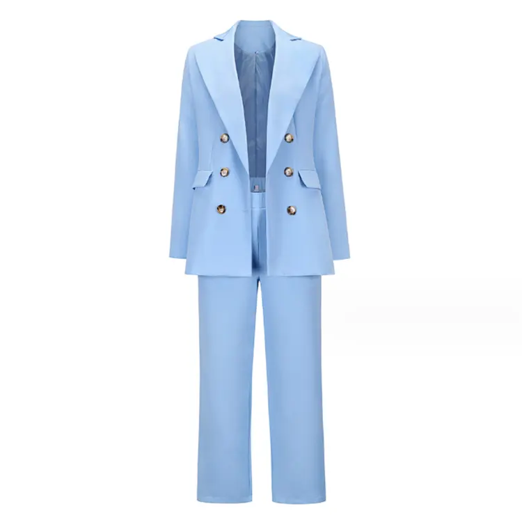 Hot Sale Women Ladies Office Suits Double Breasted Suit Casual Spring Autumn Two-piece Women Suit