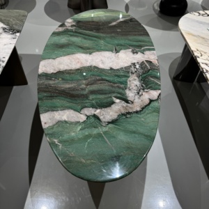 Ngọc Lục Bảo nhập khẩu tự nhiên sang trọng bàn đá Ý đơn giản sang trọng thiết kế biệt thự cao cấp bàn ăn bằng đá cẩm thạch - Product Image 2