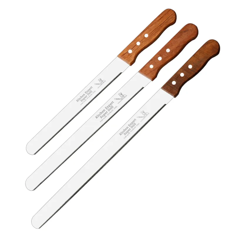 10 ''12'' 14''wood xử lý răng cưa lưỡi dao bánh mì và bánh Slicer bánh cưới dao cho slicing Bánh Mì Bánh