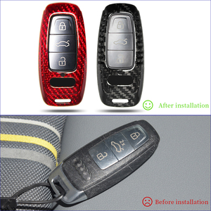Karbon Fiber anahtar kapak tutucu uzaktan anahtar Fob vaka kabuk için Audi A3 S3 RS3 8Y A6 S6 RS6 C8 a7 S7 4K A8 S8 Q7 SQ7 Q8 SQ8 E Tron - Product Image 2