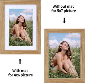 <strong>8</strong>.5x11 High Definition Pine Photo <strong>Frame</strong> Wall Tabletop Display Picture <strong>Frame</strong> with 6x8 Mat for Home Use - Product Image 6