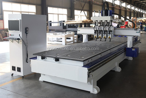 Máquina de corte multicabezal, 3 4 herramienta automática, cortadora neumática de tres husillos atc, enrutador cnc para carpintería con 2 tablas - Product Image 2