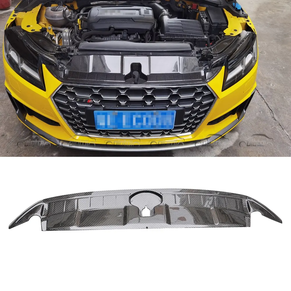 Piastra di raffreddamento della decorazione del cofano della copertura del motore dell'auto in fibra di carbonio a secco per Audi TT TTS TTRS MK3 2015-2021 Auto Styling