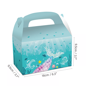 Huancai 12 cái ít Nàng Tiên Cá ủng hộ Đảng hộp giấy hộp quà tặng bánh Goodies kẹo điều trị hộp cho trẻ em sinh nhật bên Nguồn cung cấp - Product Image 2