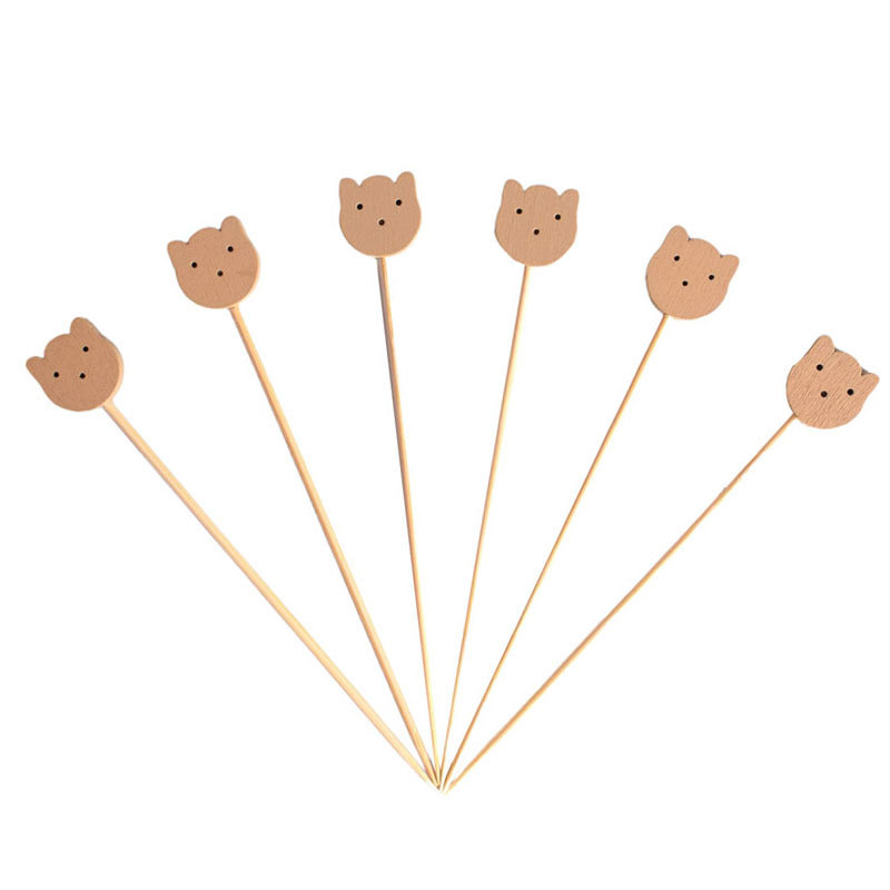 Tête de panda couleur bois naturel 13 cm 100 pièces/sac