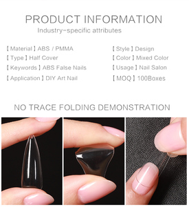 Özel etiket unas pembe siyah tırnak ucu yumuşak jel ipuçları ekstra uzun kısa hiçbir C eğrisi kare Stiletto tabut tırnak ipuçları kutusu - Product Image 3