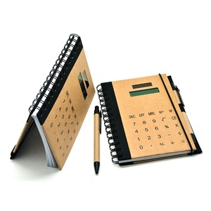 Cuaderno electrónico con calculadora pluma promocional regalo privado personalizado logotipo de la etiqueta de 8 dígitos de energía solar Bloc de notas calculadora - Product Image 4