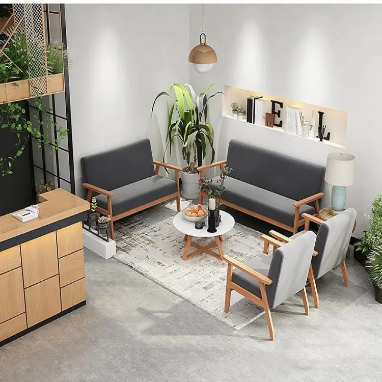 Sofá individual y doble para sala de estar, sillón nórdico simple, moderno, pequeño, familiar, tela de madera sólida, arte