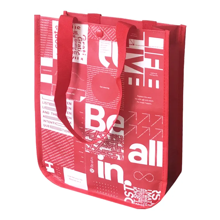 2022 Lulu lemon Be All In Red E-commerce Small Gift Bag PP Non Woven Laminated Shopping Bag