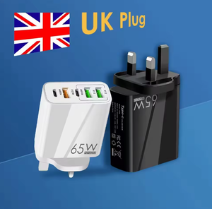 65 W PD Schnell ladegerät EU US UK 2 Typ C 3 USB-Anschluss Mehrfach ausgangs adapter für Mobiltelefon reisen - Product Image 3