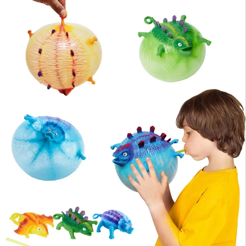 Squishy TPR Balon Berbentuk Hewan Dinosaurus Mainan Squishy Antistress Bola Pereda untuk Anak-anak