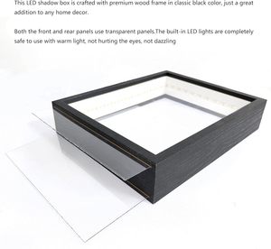 Bóng Hộp Khung Với Đèn 10 ''8' 'Bộ Nhớ Hộp Keepsakes Hiển Thị Trường Hợp Khô Hoa 3D Sâu Sáng Hình Ảnh Khung - Product Image 6