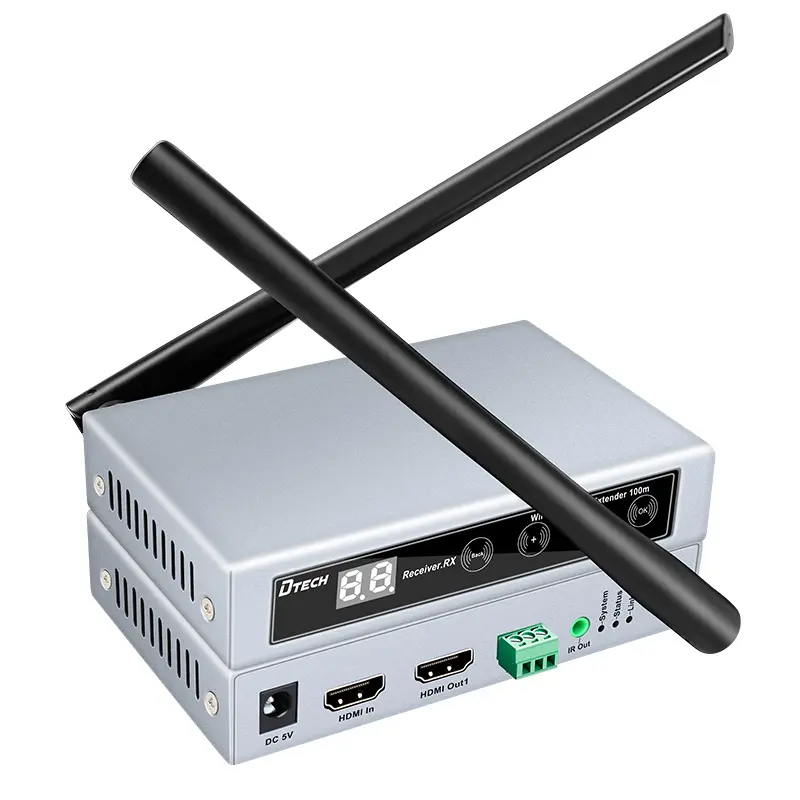 Extender hdmi DTECH 100m su ethernet segnale audio video 2.4G 5.8G 1080P extender wireless hdmi wifi da uno a molti