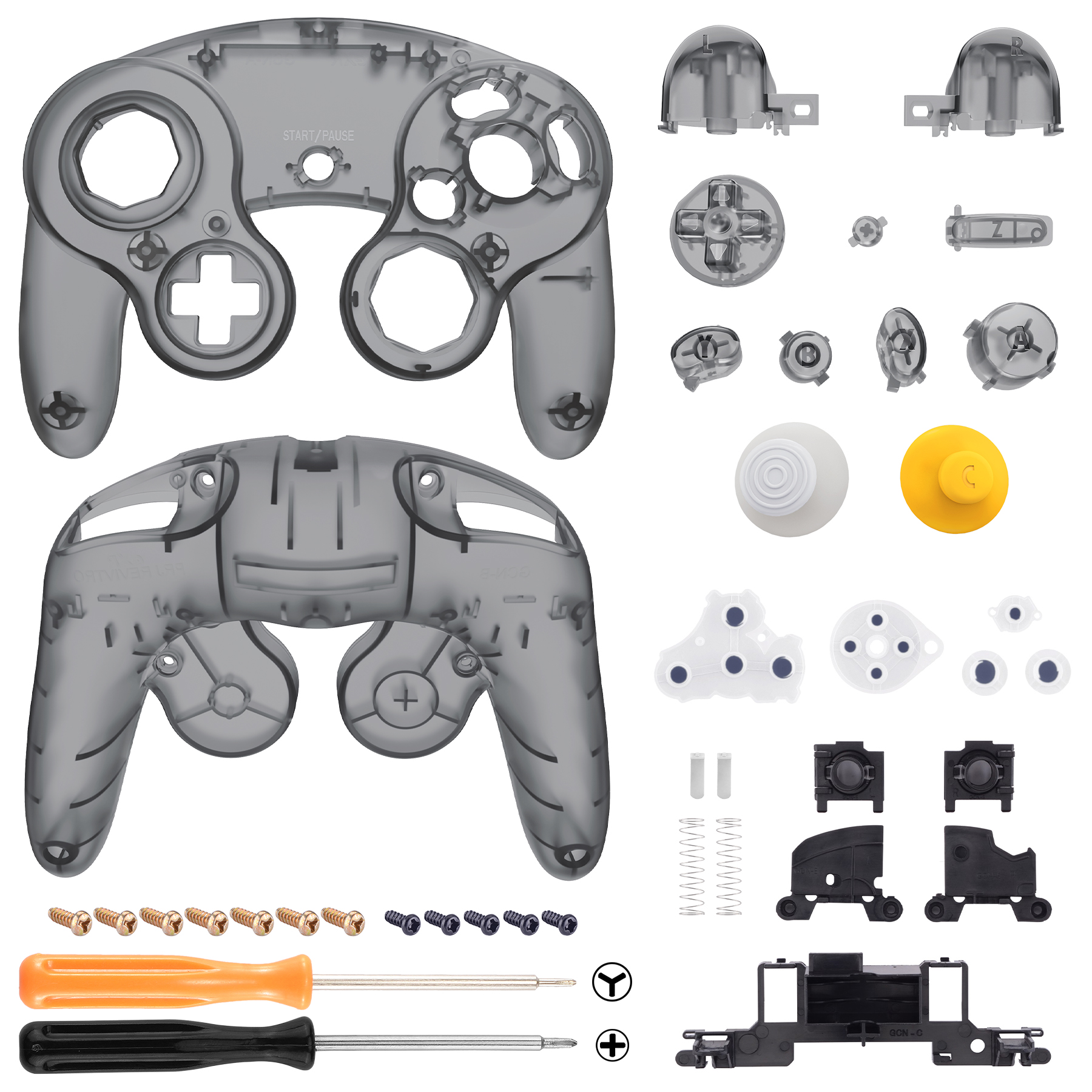 Clear Black Full Set Shell Buttons GCNM5002