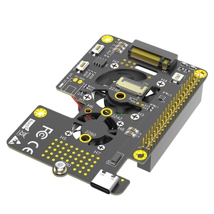 Nuova versione 3 in 1 Combo M.2 NVMe SSD a pci-e adattatore con doppio dispositivo di raffreddamento e decolorazione automatica LED per raspberry pi 5 - Product Image 1