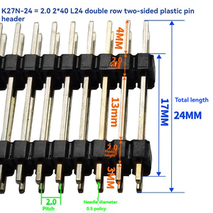 カスタム1.0mm 2.0mm 2.54mmメスヘッダーピンヘッダーオス2*2/3/4/5/6/7/8/9/10 20P 40P全高L24MM - Product Image 6