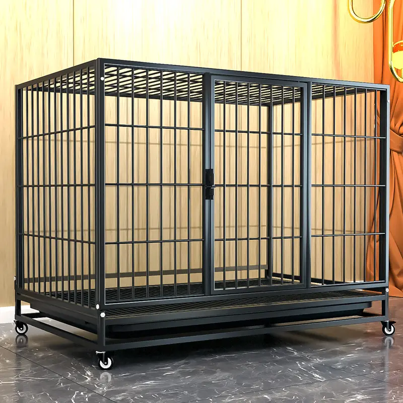 Caixa para cães com tubo de metal resistente, caixa superior aberta para animais de estimação personalizada de fábrica