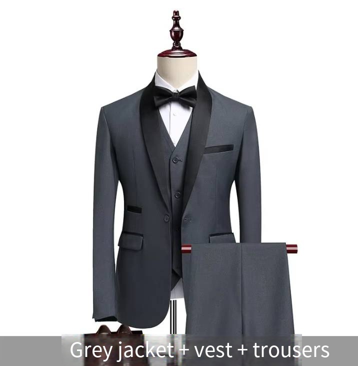 Suéter gris + chaleco + pantalón