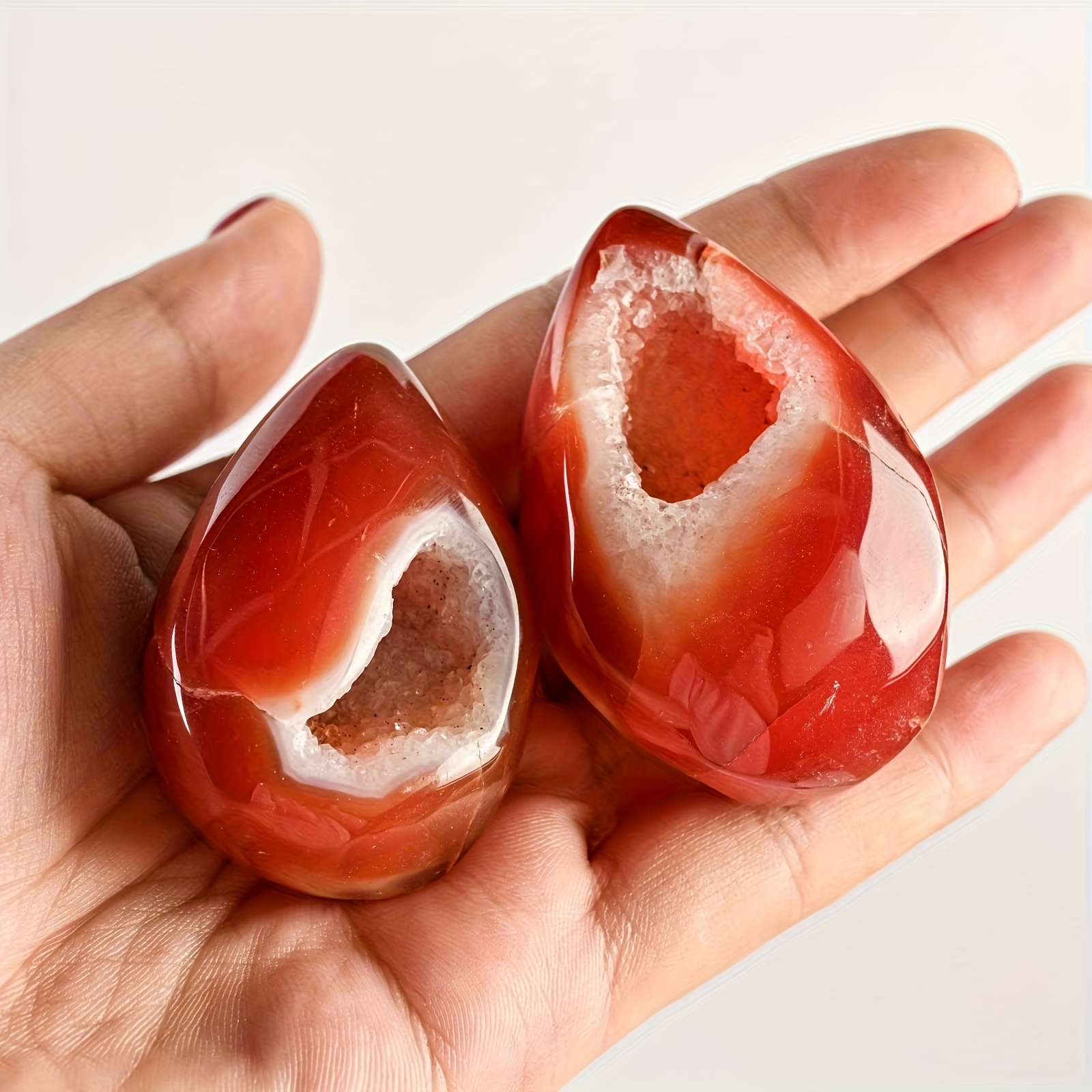 Red Agate Geode Egg