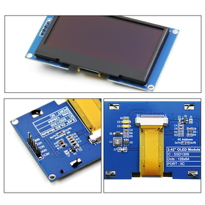 2,42 дюймов 4-контактный дисплей IIC интерфейс SSD1309 драйвер с разрешением 128*64 ooled модуль белый синий желтый - Product Image 4