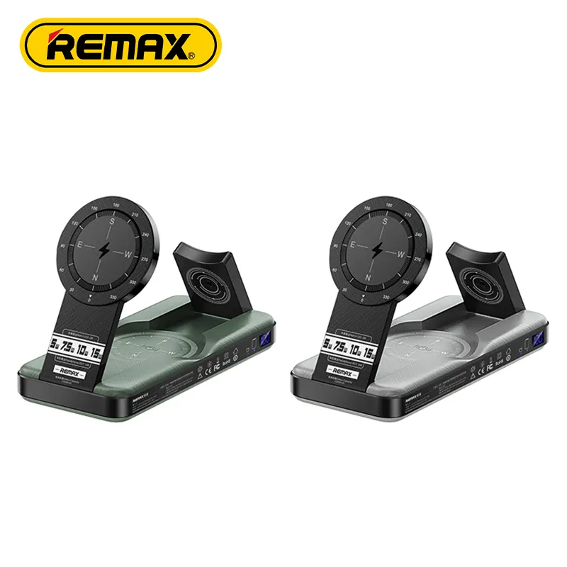 Remax Magneto Series 5-en-1 Soporte plegable Banco de energía de carga inalámbrica Banco de energía magnético de 10000Mah para teléfono