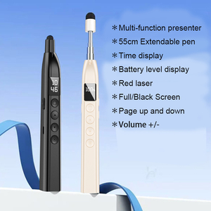 RF 2.4G senza fili presentatore puntatore 55cm estensibile penna didattica con visualizzazione del tempo di visualizzazione del livello della batteria per la riunione di insegnamento - Product Image 6