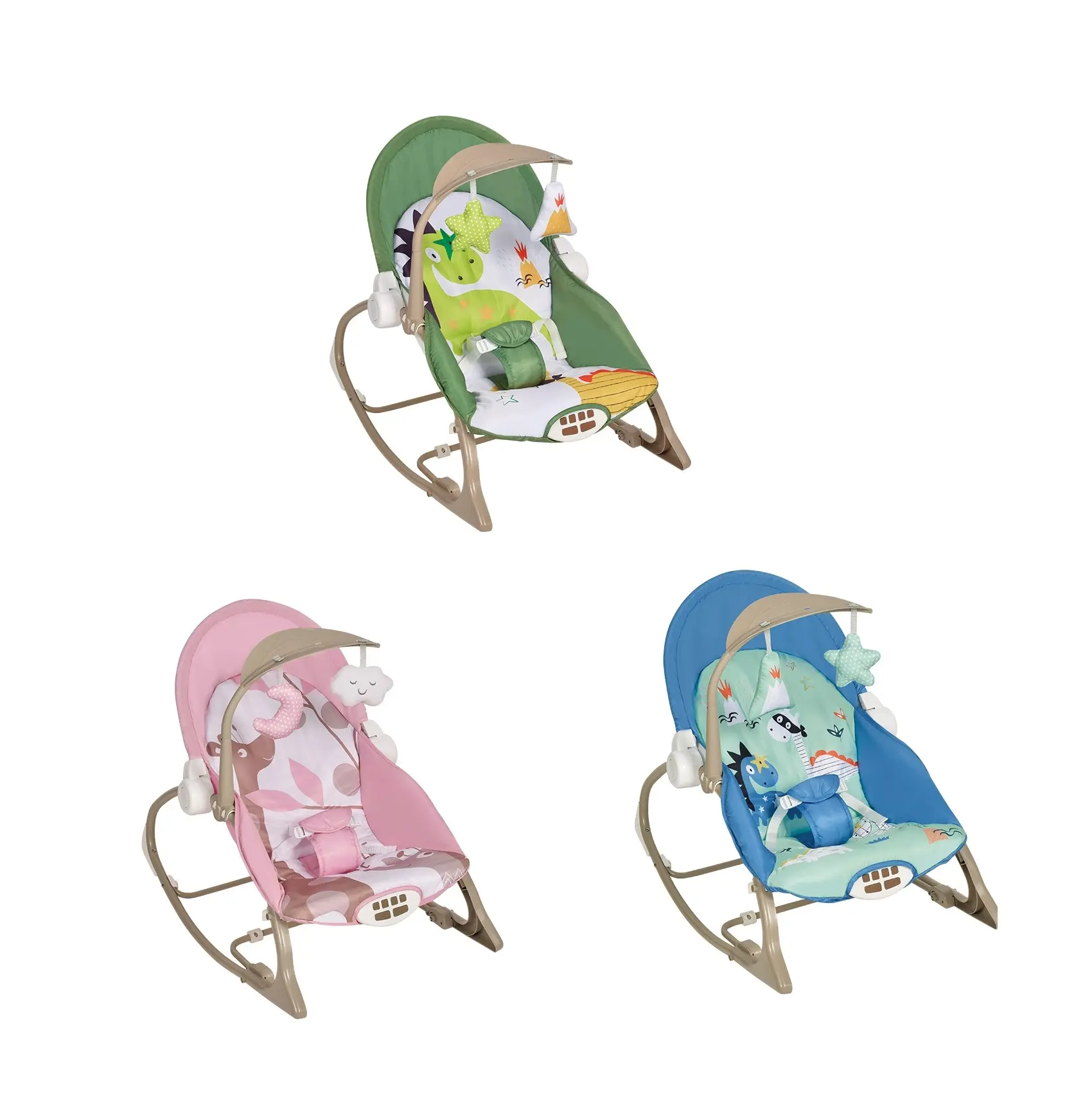 Baby reclinabile elettrico vibrante musica a dondolo per dormire sedia con pendente sonagli regolabile di sicurezza giocattolo elettrico per bambini