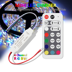 ミニLEDRGBW調光器コントローラーDC12V 24V 8A RF20キーワイヤレスリモート、定電圧PWM5線式4チャンネルストリップライト用 - Product Image 2