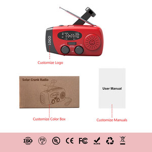 Năng lượng mặt trời Hand Crank Dynamo khẩn cấp đài phát thanh đa chức năng không thấm nước SOS báo động Led đèn pin Internet đài phát thanh mini nhựa - Product Image 3