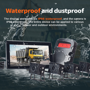 Monitor de cámara de respaldo inverso de camión de 4 canales resistente al agua con detección de punto ciego BSD-pantalla táctil TFT LCD para camiones pesados - Product Image 2