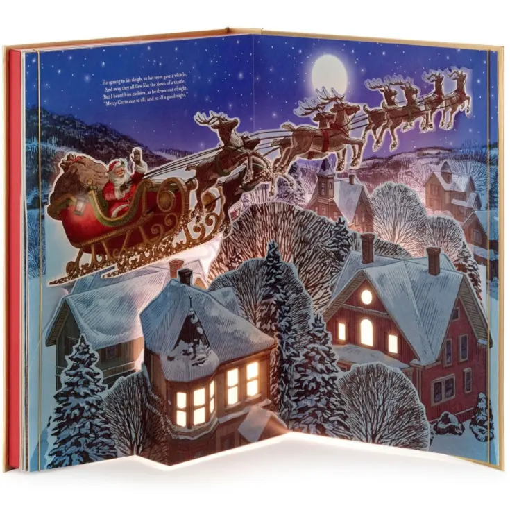 Bulk Oem Oversized Kinderen 3D Pop Up De Nightmare Night Before Christmas Zingen Langs Verhaal Boek Met Verlichting En Geluid effecten