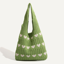 Three rows of hearts - green
