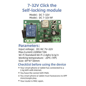 DC7-32V Wifi-Relais-Modul für eWeLink APP-Fernbedienung Selbst sperren des drahtloses Verzögerung relais für intelligenten intelligenten Heim-Wifi-Schalter - Product Image 3