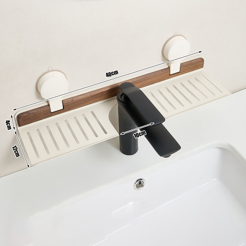 Support de robinetterie à ventouse noyer-noir 60cm