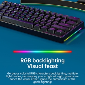 Manufacturer Customs 61 Keys TYPE-C <strong>Mechanical</strong> <strong>Keyboard</strong> with RGB Backlight Klavye Teclado <strong>Mechanical</strong> Gaming <strong>Keyboard</strong> for Desktop - Product Image 3