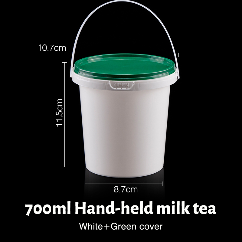แก้วสีขาวขนาด 700 มล. พร้อมฝาสีเขียว