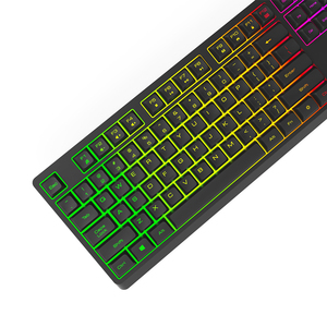 Teclado de membrana de oficina negro Anti-Ghosting de 104 teclas, teclado con cable de tamaño completo personalizado con retroiluminación de iluminación de 5 colores - Product Image 5