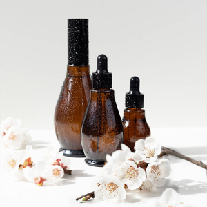 ฟรีตัวอย่าง 10ml 20ml 30ml 50ml 100ml Amber Shade gourd รูปร่างแก้วขวดน้ํามันหอมระเหยเซรั่มขวดหยดพร้อมหยด - Product Image 2
