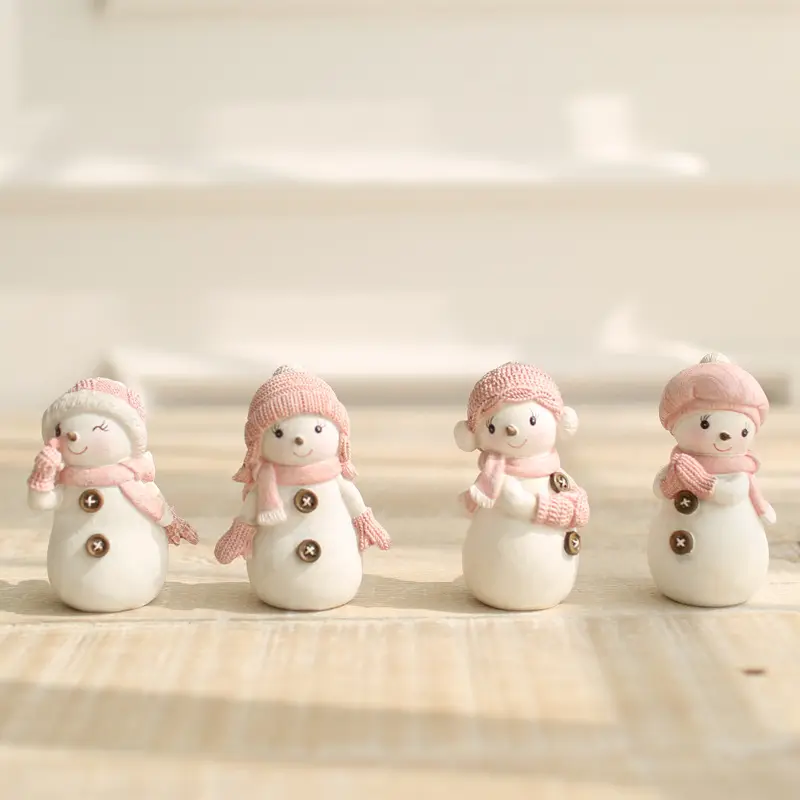 Fujian Costumi All'ingrosso di Natale Decorazione Dell'interno Modello In Resina In Miniatura Pupazzo di Neve Figurine