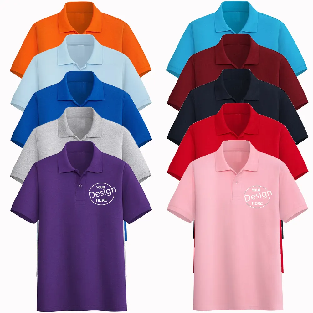 Camisas de golfe para homens personalizadas, camisas roxo personalizadas, estampadas e a granel, laranja lisa, 2022 algodão para homens, 100