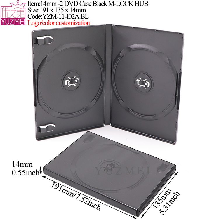 I02A:14mm M-LOCK 2-DVD Case Black