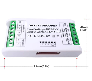 DC9-24V 4Ax4CH Mini 4 canali RGBW DMX 512 Decoder Controller per RGB RGBW LED Strip - Product Image 6