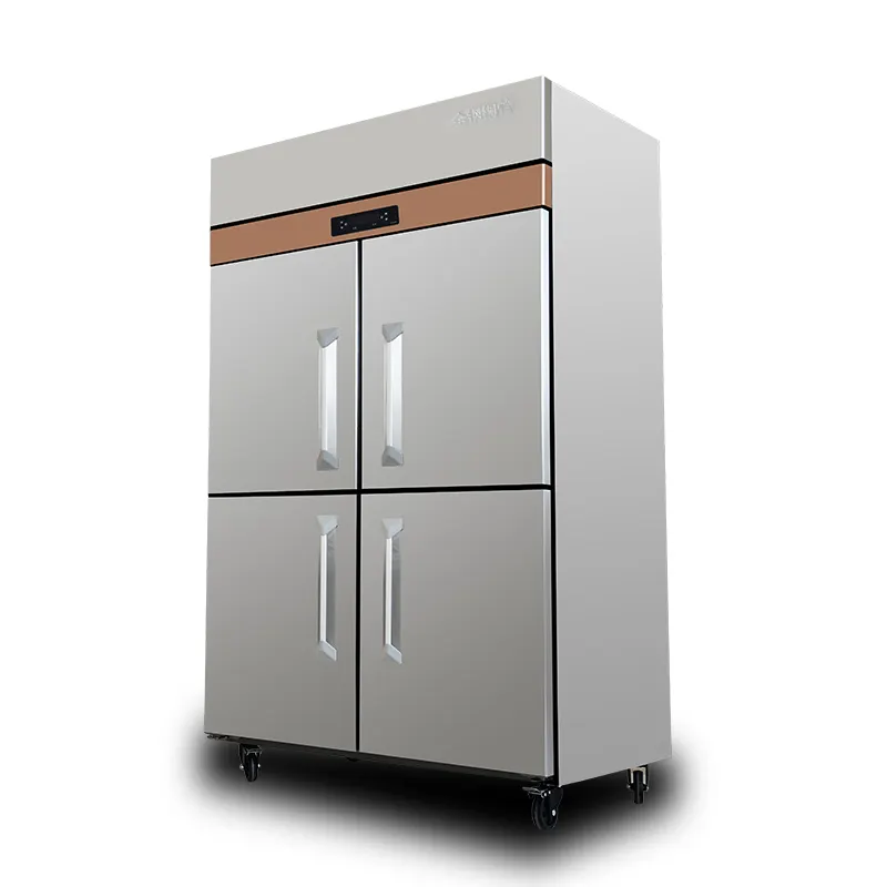 Di lusso commerciale in acciaio inox verticale congelatore da cucina industriale verticale frigorifero commerciale