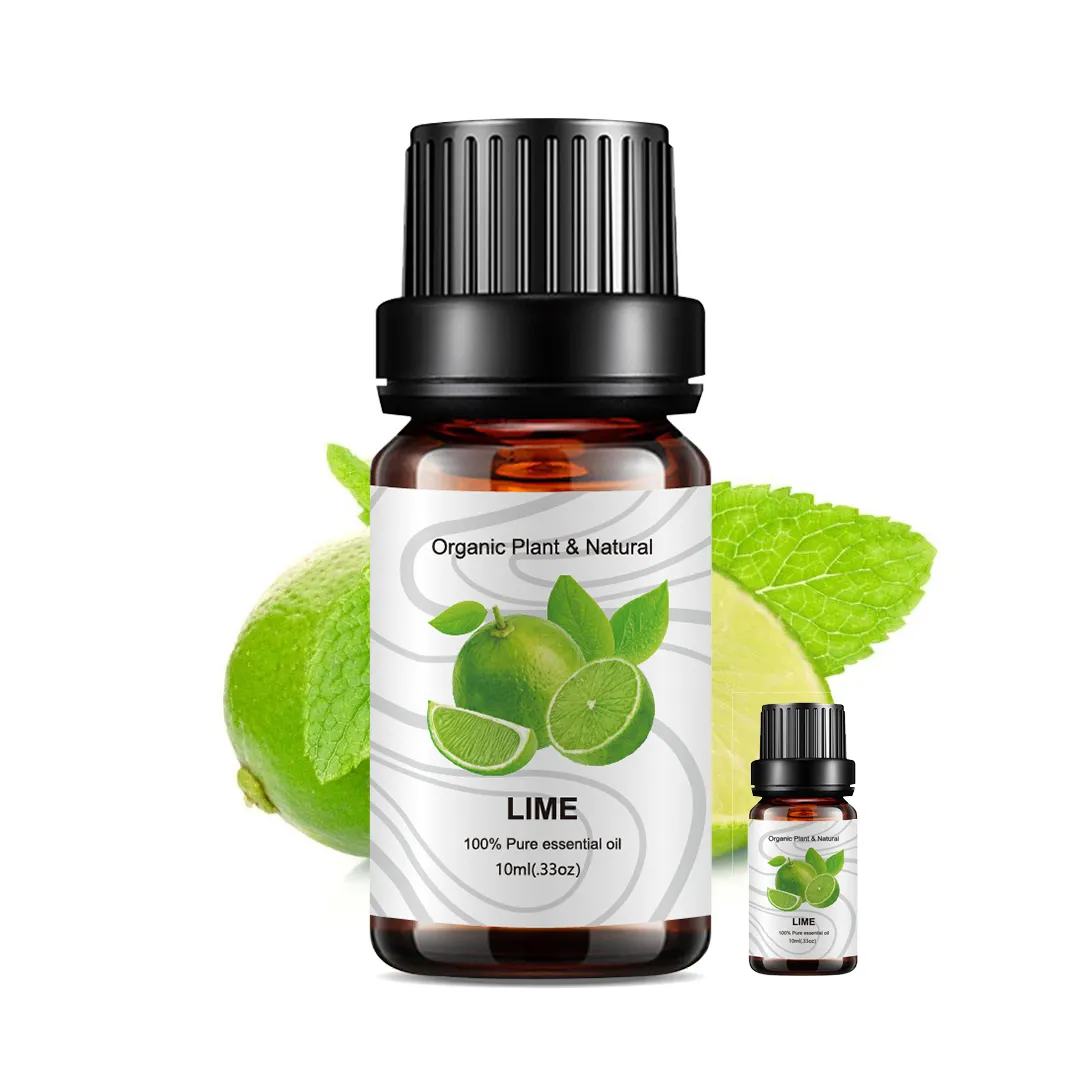 Óleo essencial 100 de lime orgânico puro, 10ml, controle de óleo essencial e remoção de acne, frutas