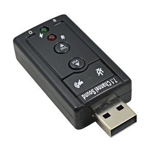 TISHRIC 5HV2 7.1外部USB声卡适配器3.5毫米插孔至USB音频接口麦克风耳机，适用于苹果电脑笔记本电脑 - Product Image 1