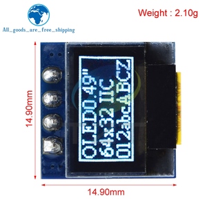 TZT 0,49 Zoll OLED-Display LCD-Modul Weiß 0,49 "Bildschirm 64x32 I2C IIC-Schnitts telle SSD1306 Treiber für Arduino AVR STM32