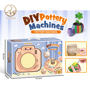 Kök çocuklar biliş DIY polimer hava-kuru kil kiti Mini çömlek tekerlek stüdyo sanat için 2-4 yıl plastik malzeme - Product Image 5