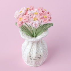 Vase blanc "Ne m'oublie pas" - dégradé rose