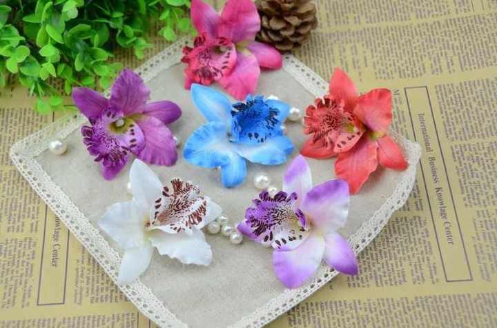 10pcs/lot 7CM Artificial Silk Orchid Flower Heads for Home Wedding Decoration Wreath DIY Gift Craft Accessories Flowers